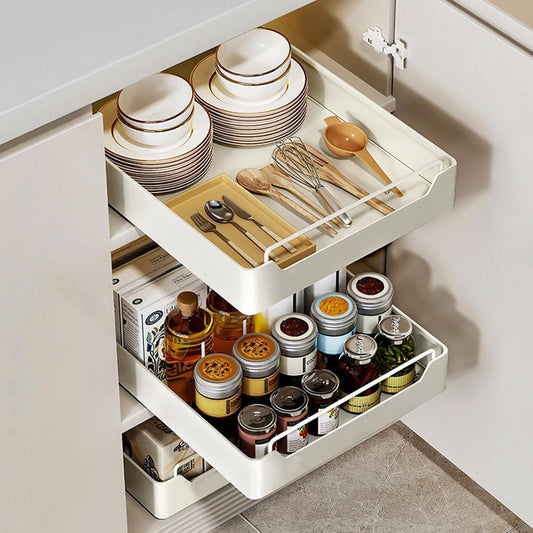 Pull Out Heavy Duty Cabinet Organizer for Kitchen WHT Large/Small Sizes