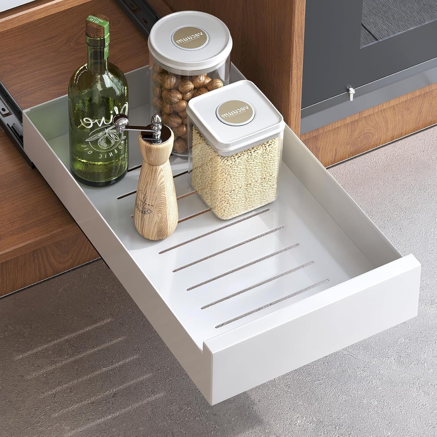Pull Out Heavy Duty Cabinet Organizer for Kitchen WHT Small/Large Sizes
