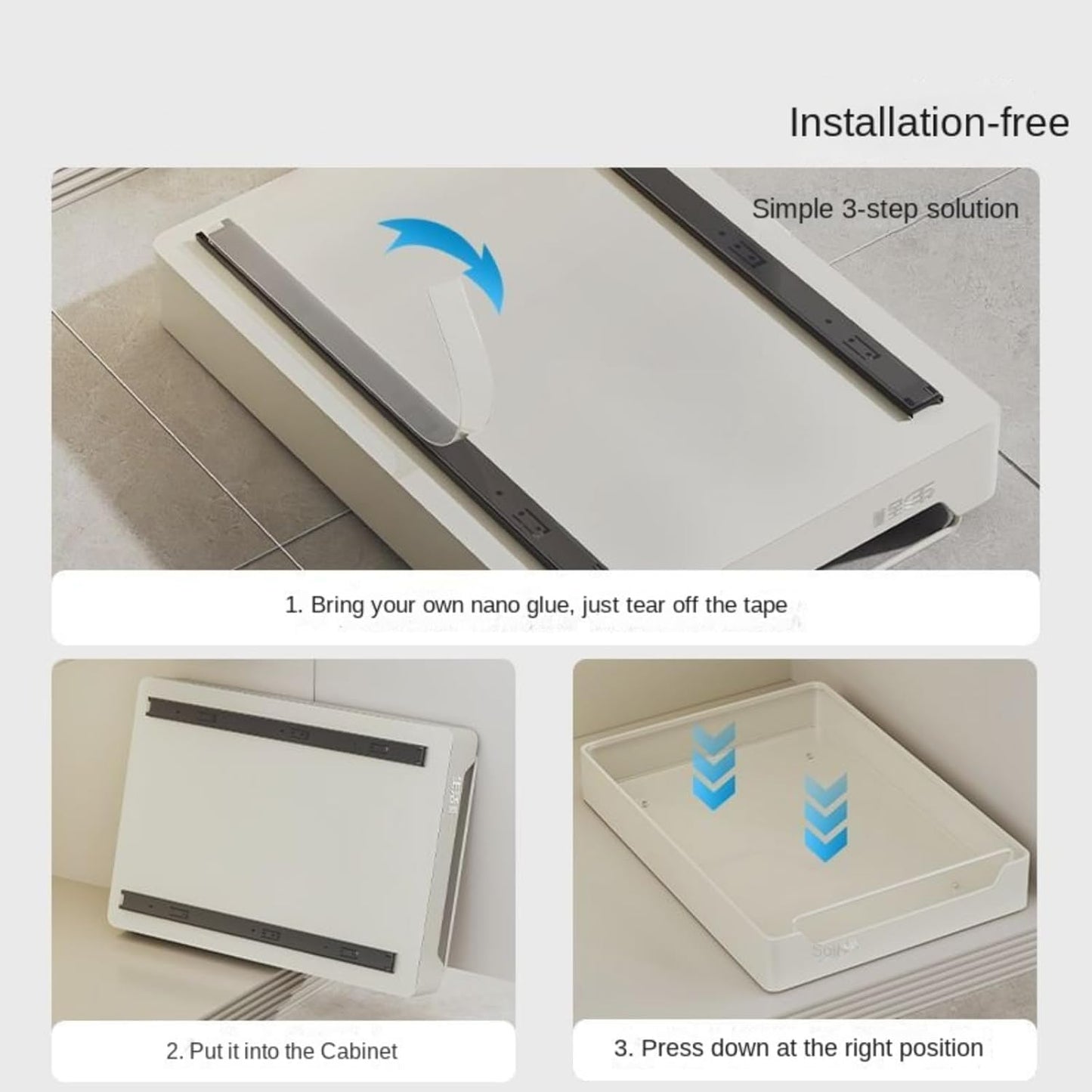 Pull Out Heavy Duty Cabinet Organizer for Kitchen WHT Small/Large Sizes