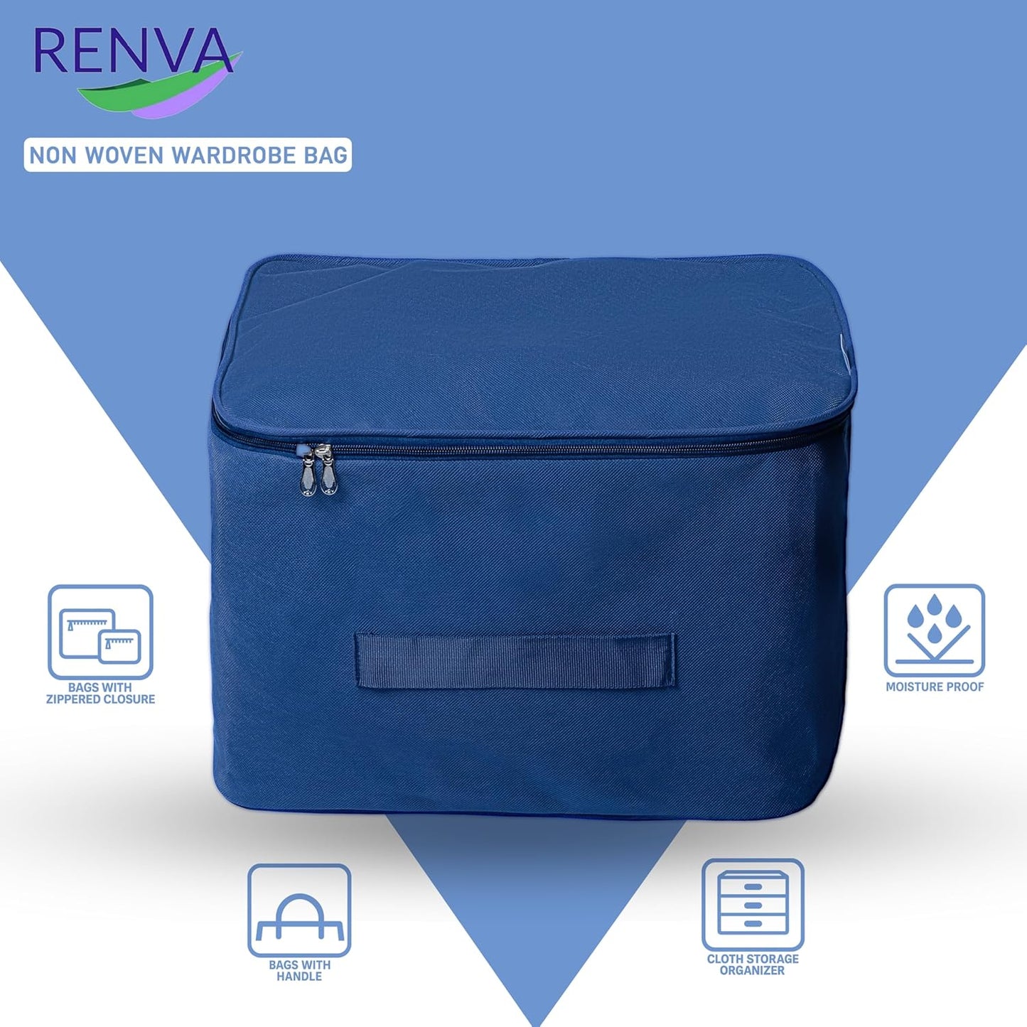 Underbed Storage Bag BLU, Foldable, Moisture-Proof, 30L