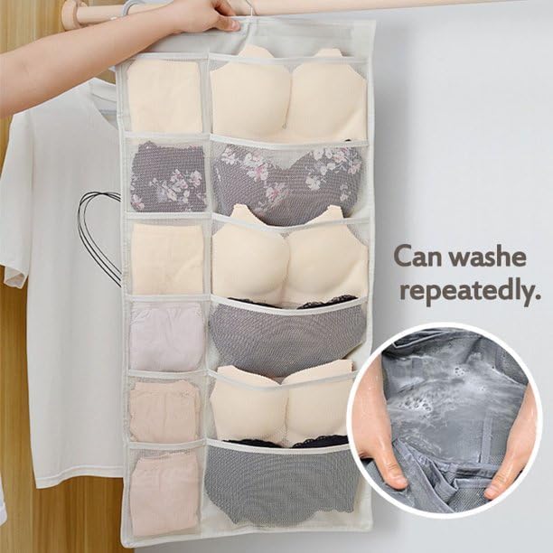 30 Pocket Hanging Organizer GRY – Double Sided, Rectangular