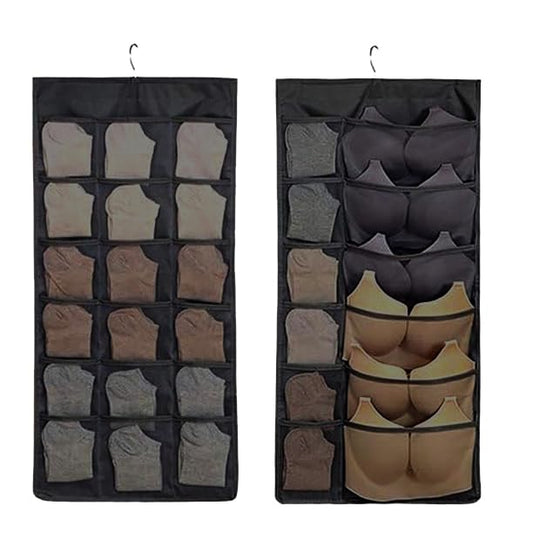 30 Pocket Hanging Organizer BLK – Double Sided, Rectangular