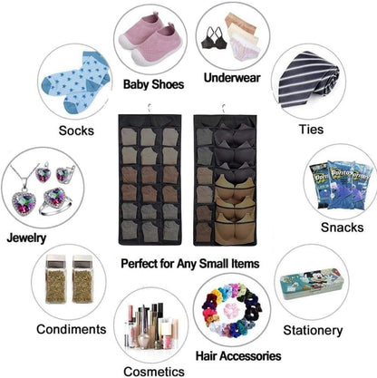 30 Pocket Hanging Organizer BLK – Double Sided, Rectangular