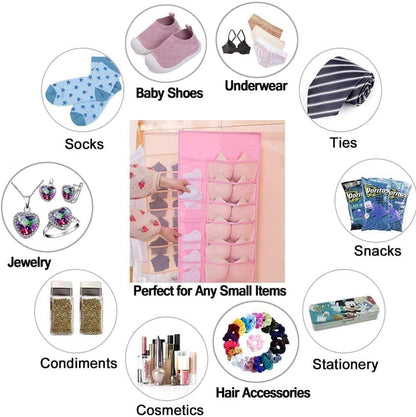 30 Pocket Hanging Organizer PNK – Double Sided, Rectangular