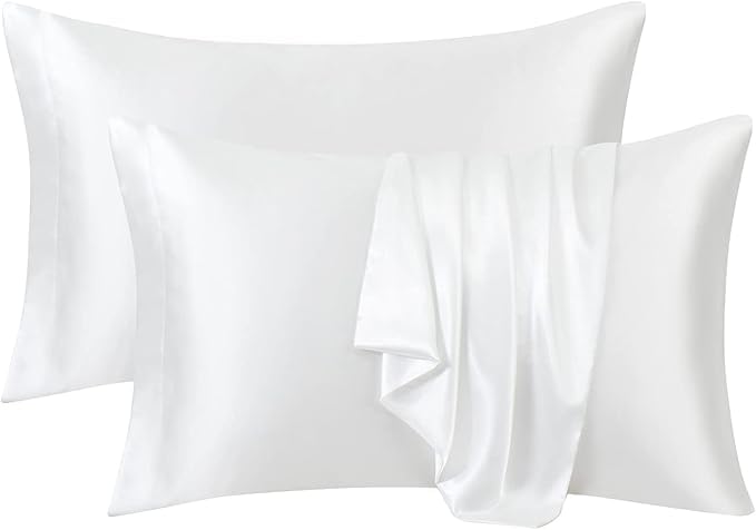 Renva Set of 2 Satin Silk Pillowcase for Hair and Skin Standard Size 18"X 28" with Soft Breathable Smooths Cooling Pillow Covers for Sleeping ( Rose Gold)