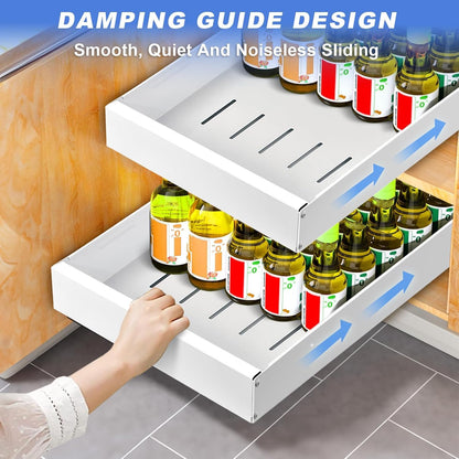 Pull Out Heavy Duty Cabinet Organizer for Kitchen WHT Small/Large Sizes