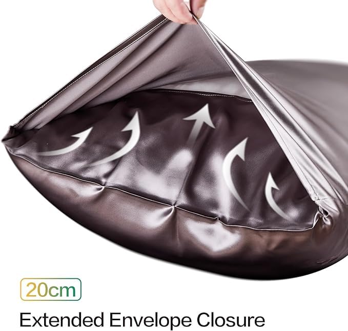 Renva Set of 2 Satin Silk Pillowcase for Hair and Skin Standard Size 18"X 28" with Soft Breathable Smooths Cooling Pillow Covers for Sleeping ( Rose Gold)