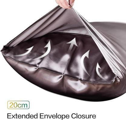 Renva Set of 2 Satin Silk Pillowcase for Hair and Skin Standard Size 18"X 28" with Soft Breathable Smooths Cooling Pillow Covers for Sleeping ( Rose Gold)