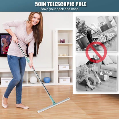 44" Silicone Floor Wiper, 180° Rotating Handle for Multi-Surface Cleaning