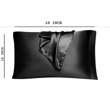 Renva Set of 2 Satin Silk Pillowcase for Hair and Skin Standard Size 18"X 28" with Soft Breathable Smooths Cooling Pillow Covers for Sleeping ( Rose Gold)