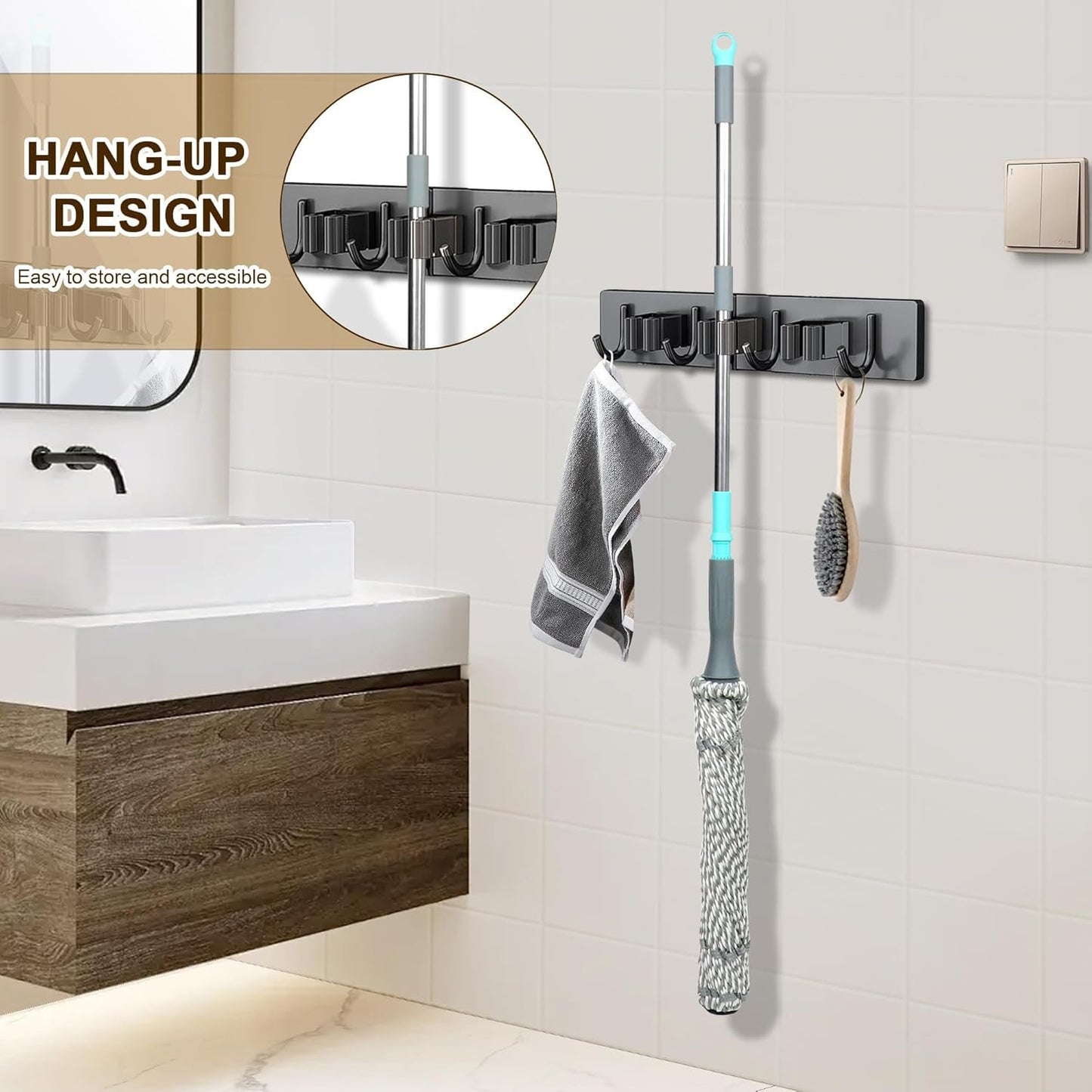 Self-Wringing Twist Mop, 44.5" Handle, Heavy Duty Floor Cleaner