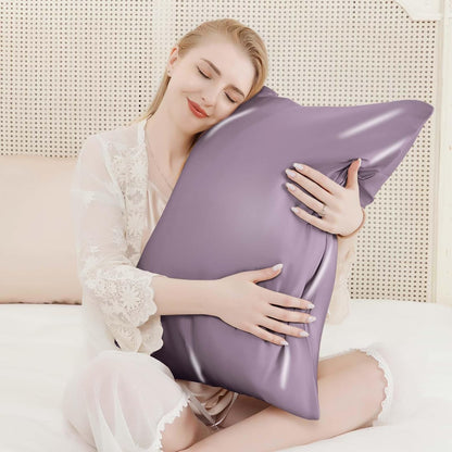 Renva Set of 2 Satin Silk Pillowcase for Hair and Skin Standard Size 18"X 28" with Soft Breathable Smooths Cooling Pillow Covers for Sleeping ( Rose Gold)