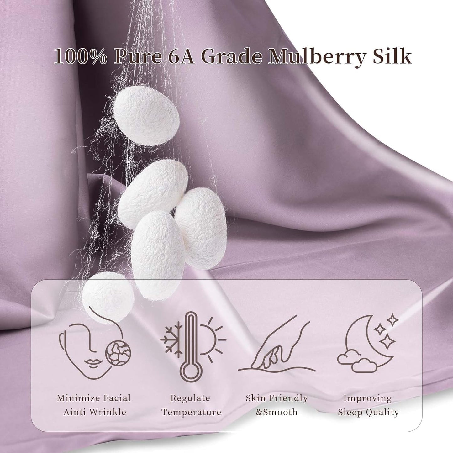 Renva Set of 2 Satin Silk Pillowcase for Hair and Skin Standard Size 18"X 28" with Soft Breathable Smooths Cooling Pillow Covers for Sleeping ( Rose Gold)