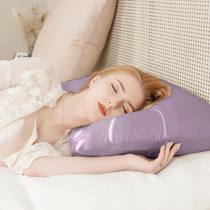 Renva Set of 2 Satin Silk Pillowcase for Hair and Skin Standard Size 18"X 28" with Soft Breathable Smooths Cooling Pillow Covers for Sleeping ( Rose Gold)