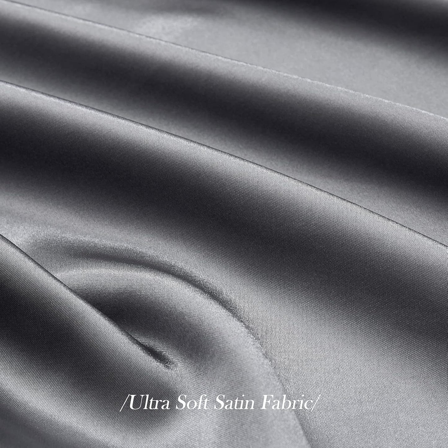 Renva Set of 2 Satin Silk Pillowcase for Hair and Skin Standard Size 18"X 28" with Soft Breathable Smooths Cooling Pillow Covers for Sleeping(Gray)