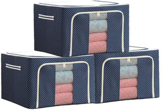 Clothes Storage Bin BLU DOT 66L/24L, Foldable, Polcotton