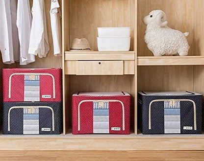 Clothes Storage Bin BLU DOT 66L/24L, Foldable, Polcotton