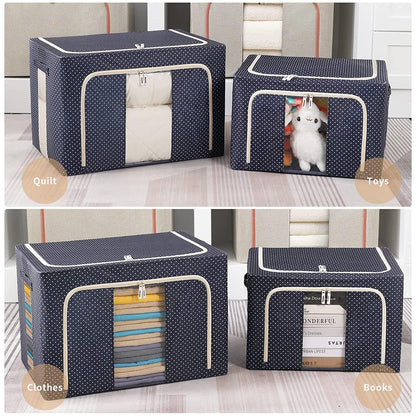 Clothes Storage Bin BLU DOT 66L/24L, Foldable, Polcotton