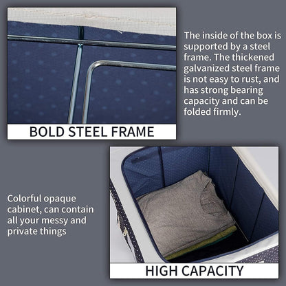 Clothes Storage Bin BLU DOT 66L/24L, Foldable, Polcotton