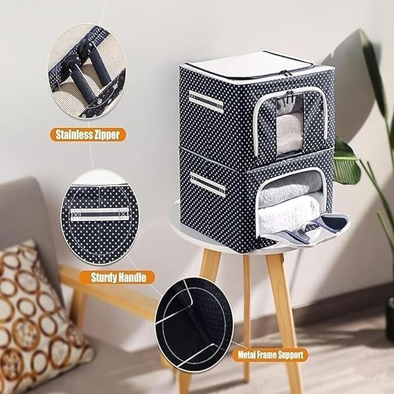 Clothes Storage Bin BLU DOT 24L/66L, Foldable, Polcotton