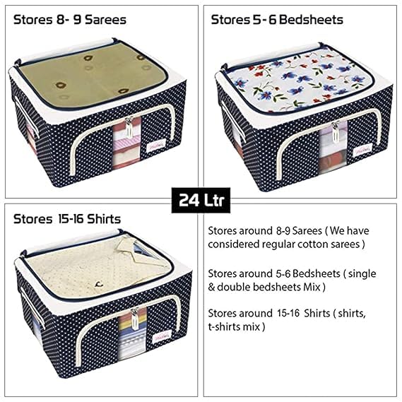 Clothes Storage Bin BLU DOT 24L/66L, Foldable, Polcotton