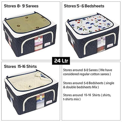 Clothes Storage Bin BLU DOT 24L/66L, Foldable, Polcotton