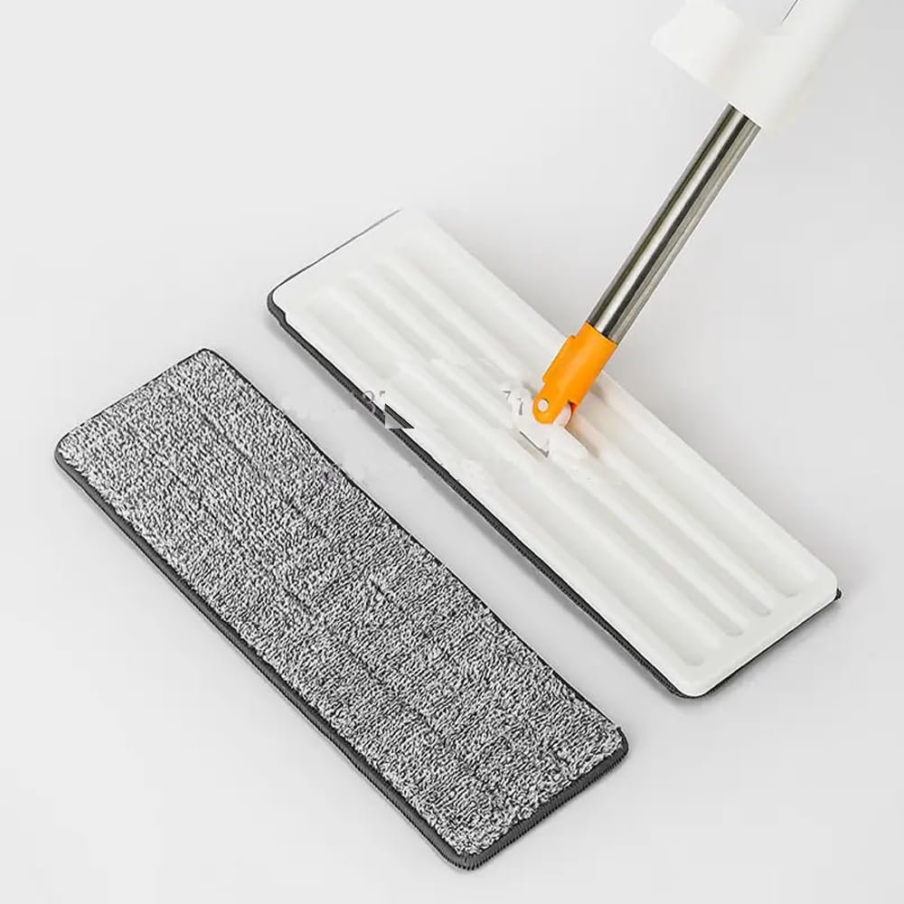 Flat Microfiber Magic Mop WHT – Stainless, Hands-Free