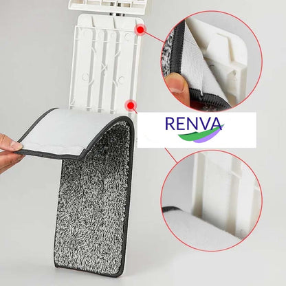 Flat Microfiber Magic Mop WHT – Stainless, Hands-Free