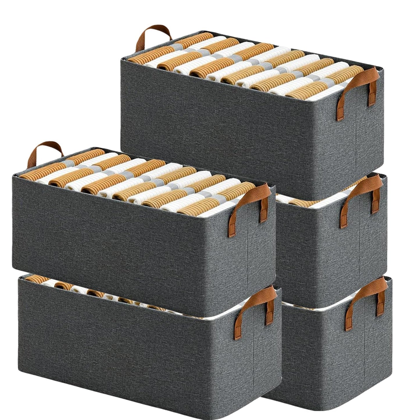 Collapsible 26L Storage Bin GRN Foldable, Fabric with Lid