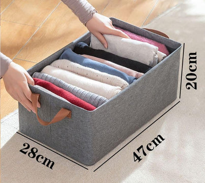 Collapsible 26L Storage Bin GRY Foldable, Fabric with Lid