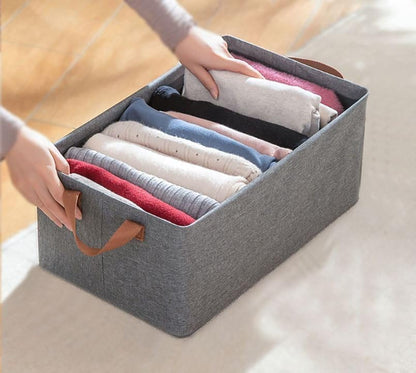 Collapsible 26L Storage Bin GRY Foldable, Fabric with Lid