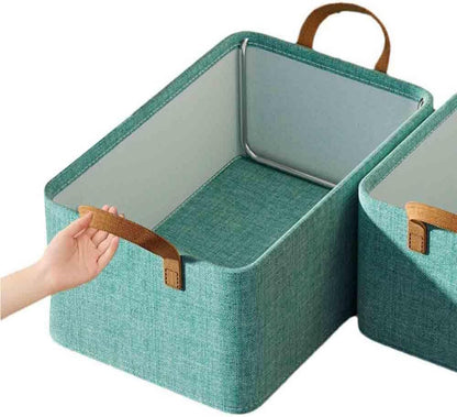 Collapsible 26L Storage Bin GRY Foldable, Fabric with Lid