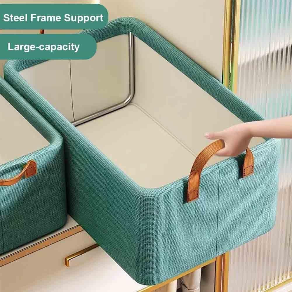 Collapsible 26L Storage Bin GRY Foldable, Fabric with Lid