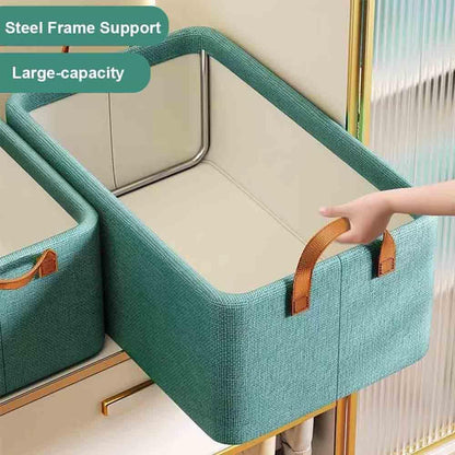 Collapsible 26L Storage Bin GRY Foldable, Fabric with Lid