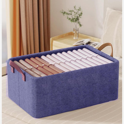 Collapsible 26L Storage Bin GRY Foldable, Fabric with Lid