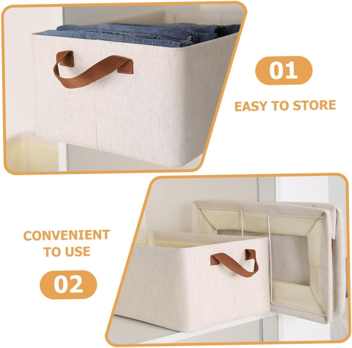 Collapsible 26L Storage Bin GRY Foldable, Fabric with Lid