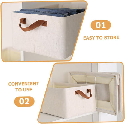 Collapsible 26L Storage Bin GRY Foldable, Fabric with Lid
