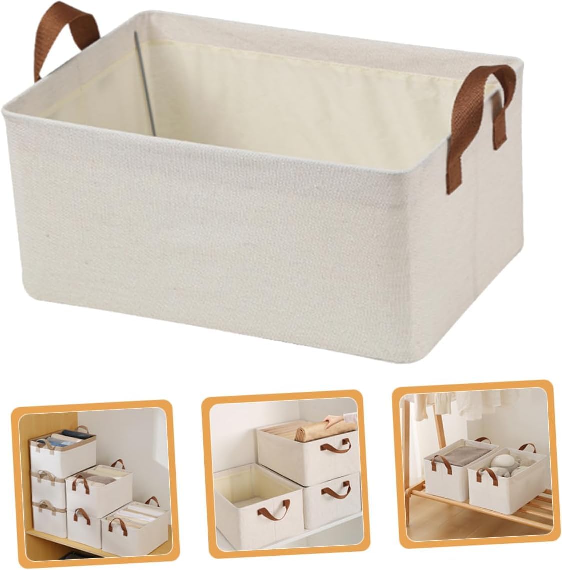 Collapsible 26L Storage Bin GRY Foldable, Fabric with Lid