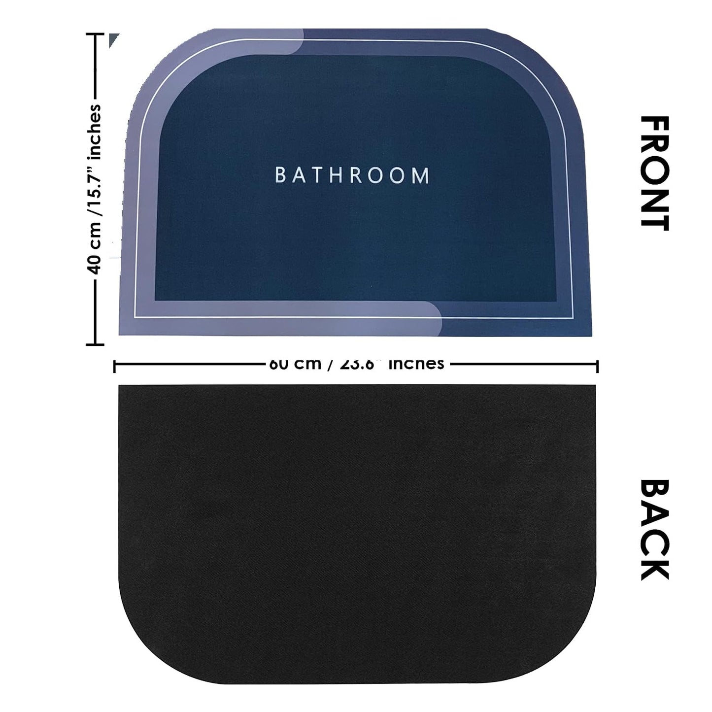 Printed Rectangle Doormat MultiColor Anti-Skid, 3.5mm, 60x40cm