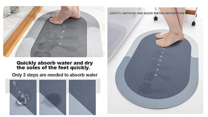 Round Bathroom Doormat PNK Anti-Skid, 3.5mm Thick, 60x40cm