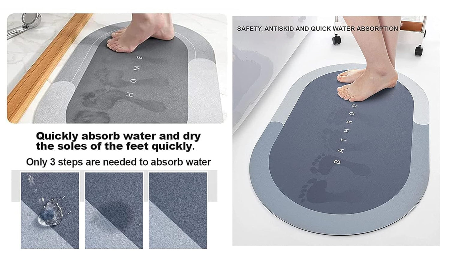 Printed Round Doormat BLK Anti-Skid, 3.5mm, 60x40cm