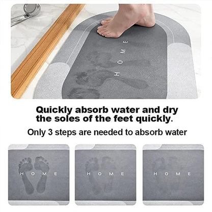 Water-Absorbent Round Mat GRY Anti-Skid, 3.5mm, 60x40cm
