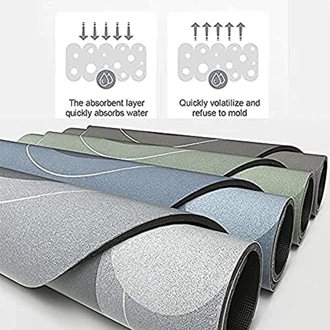 Water-Absorbent Round Mat GRY Anti-Skid, 3.5mm, 60x40cm