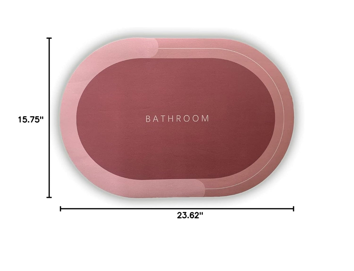 Round Bathroom Doormat PNK Anti-Skid, 3.5mm Thick, 60x40cm