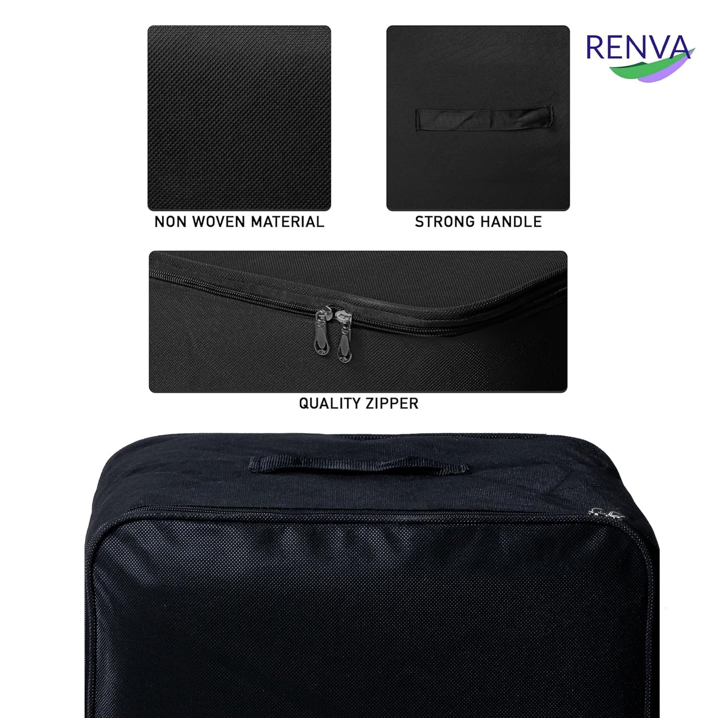 Underbed Storage Bag BLK, Foldable, Moisture-Proof, 30L