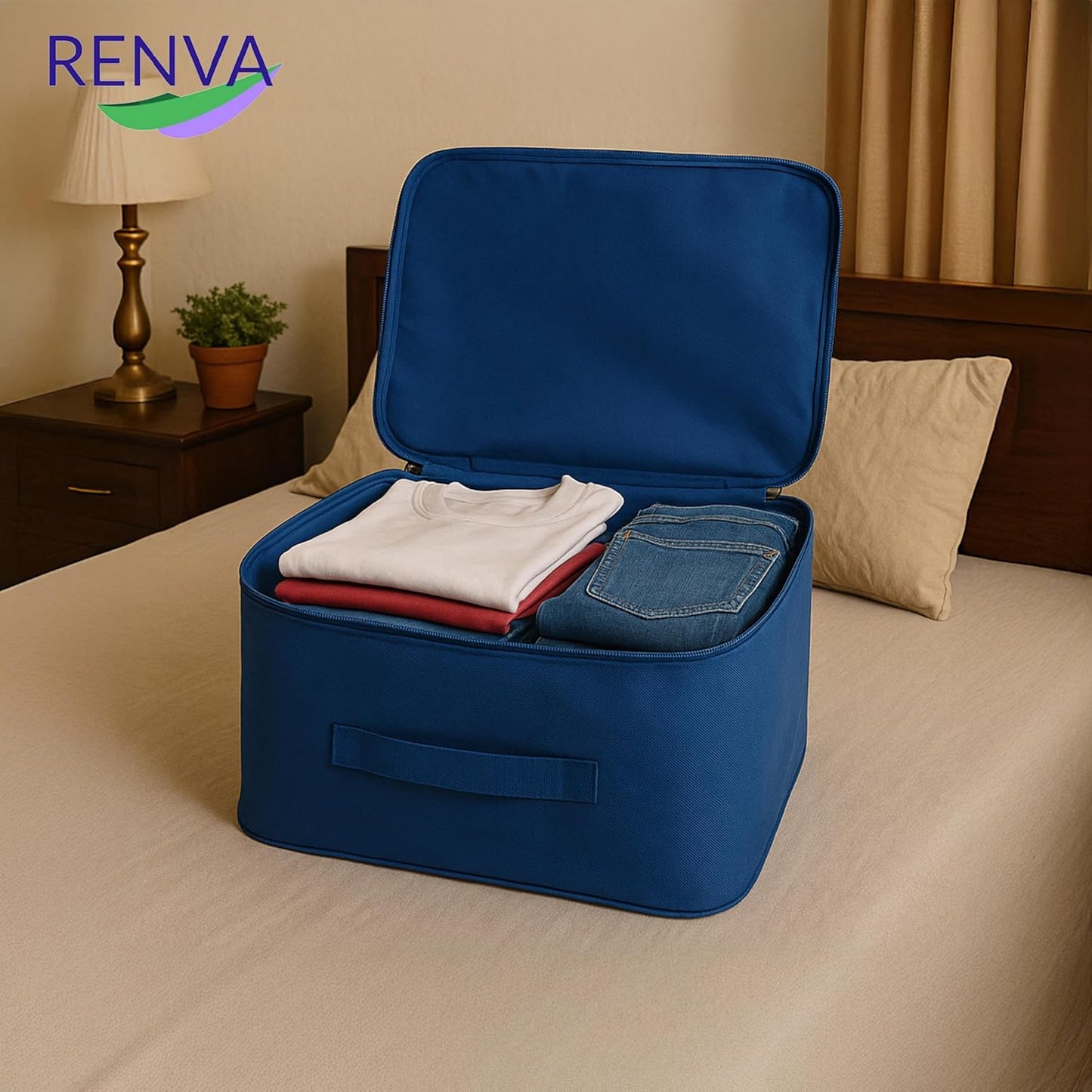 Underbed Storage Bag BLU, Foldable, Moisture-Proof, 30L
